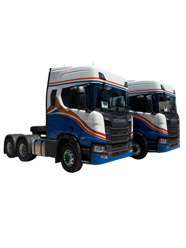 Tractocamiones Scania modernos de Rutas del Choapa para transporte de carga pesada